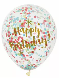 Latexové balónky Happy Birthday vícebarevné konfety 30 cm