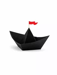6 černých origami pirátských lodí 19 × 10 × 14 cm