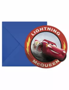 6 pozvánek Cars 3 s obálkami