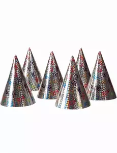6 holografických hvězdných party klobouků