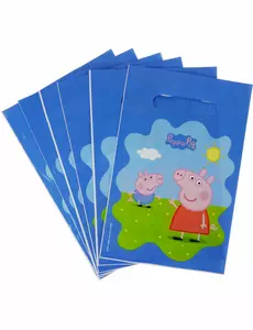 6 plastových dárkových sáčků Peppa Pig 22.5 x 15 cm