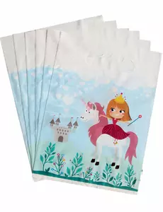6 plastových dárkových sáčků Princess 15 x 23 cm