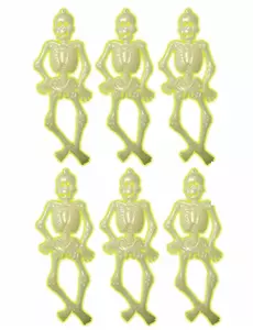 6 malých fosforeskujících koster 15 cm Halloween