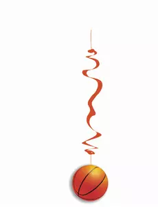 6 nehořlavých papírových závěsů Basketball 80cm