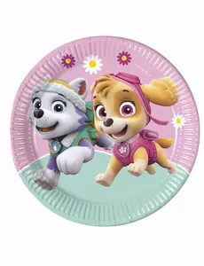 8 papírových talířů Paw Patrol Skye and Everest 23 cm