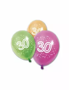 8 latexových balónků 30. narozeniny 30 cm