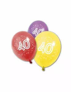 8 latexových balónků 40. narozeniny 30 cm