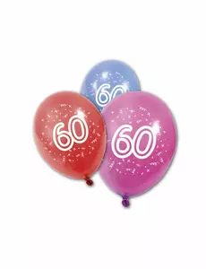 8 latexových balónků 60. narozeniny 30 cm