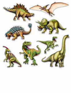 8 kartonových dinosauřích výřezů
