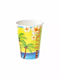 8 kartonových kelímků Aloha 25 cl