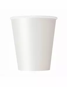 8 bílých kartonových kelímků 210 ml