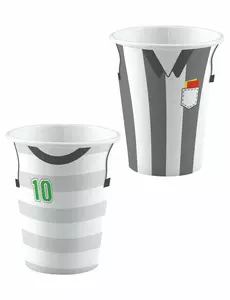 8 kartonových kelímků Football 250 ml