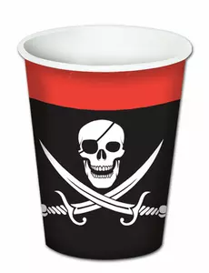8 papírových kelímků Pirate 260 ml
