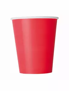 8 červených kartonových kelímků 210 ml