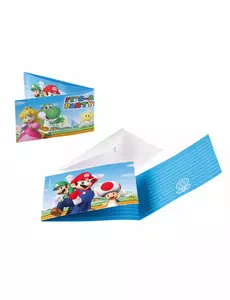 8 pozvánek a obálek Super Mario