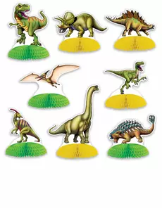 8 mini dinosauřích středových dekorací