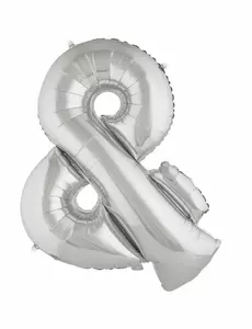Obří fóliový balónek symbol & stříbrný 80 cm