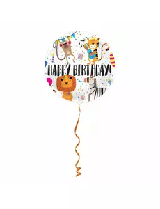 Hliníkový balónek Happy Birthday zvířátka 45 cm