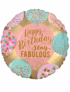 Růžový fóliový balónek Happy Birthday 43 cm