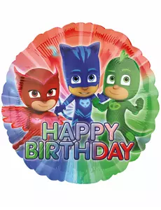 Hliníkový balónek PJ Masks Hapy Birthday 43 cm
