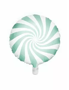 Fóliový balónek lízátko mint a bílá 45 cm