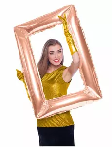 Hliníkový balónek – obdélníkový rám rose gold 85 x 60 cm