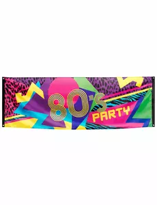 Látkový banner 80's Party 74 x 220 cm