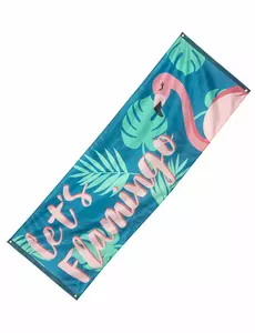 Tropický textilní banner Let’s Flamingo 74 x 220 cm