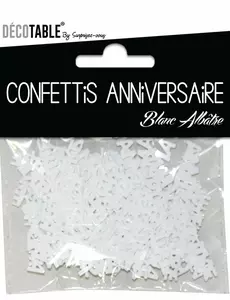 Bílé konfety Happy Birthday