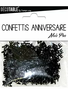 Černé konfety Happy Birthday