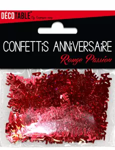 Červené konfety Happy Birthday (Passion Red)