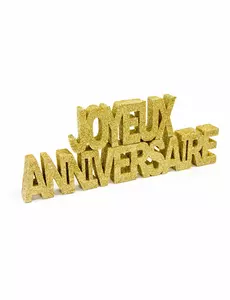 Zlatá stolní dekorace Happy Birthday