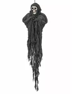 Černá závěsná dekorace žnec 90 cm