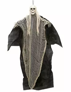 Černo-bílá závěsná dekorace Smrtka Halloween 110 cm