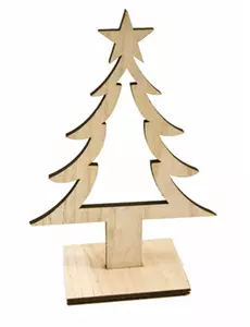 Dřevěná dekorace vánoční stromek 25 cm
