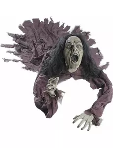 Zvuková a světelná dekorace čarodějnice 90 cm Halloween