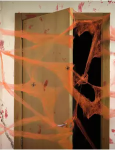 Oranžová pavučina s pavouky 20 g Halloween