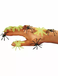 Falešní černí a svítící pavouci Halloween
