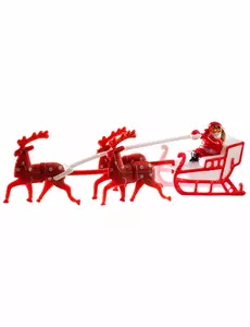 Dekorace na dort Santa Claus se saněmi 14cm
