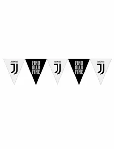 Černo-bílá plastová girlanda Juventus 320 cm