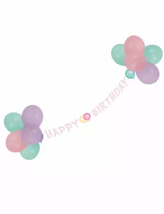 Pastelová girlanda z balónků Happy Birthday 1,5 m