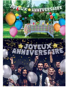 6 m stříbrná balónková girlanda Happy Birthday