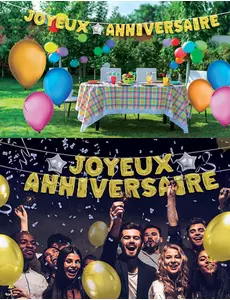 6 m zlatá balónková girlanda Happy Birthday