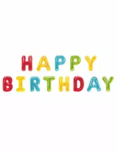 Girlanda Happy Birthday – barevná písmena 2,74 m