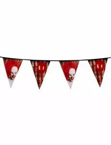 Plastová girlanda děsivý klaun 30 cm x 6 m