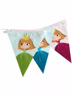 Plastová girlanda praporky Princess 270 cm