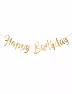 Zlatá girlanda Happy Birthday 1 m