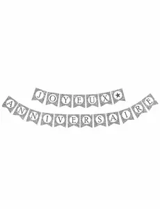 Stříbrná třpytivá girlanda Happy Birthday