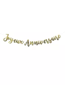Zlatá metalická girlanda Happy Birthday 1,80 m
