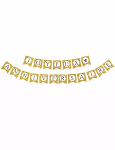 Zlatá třpytivá girlanda Happy Birthday